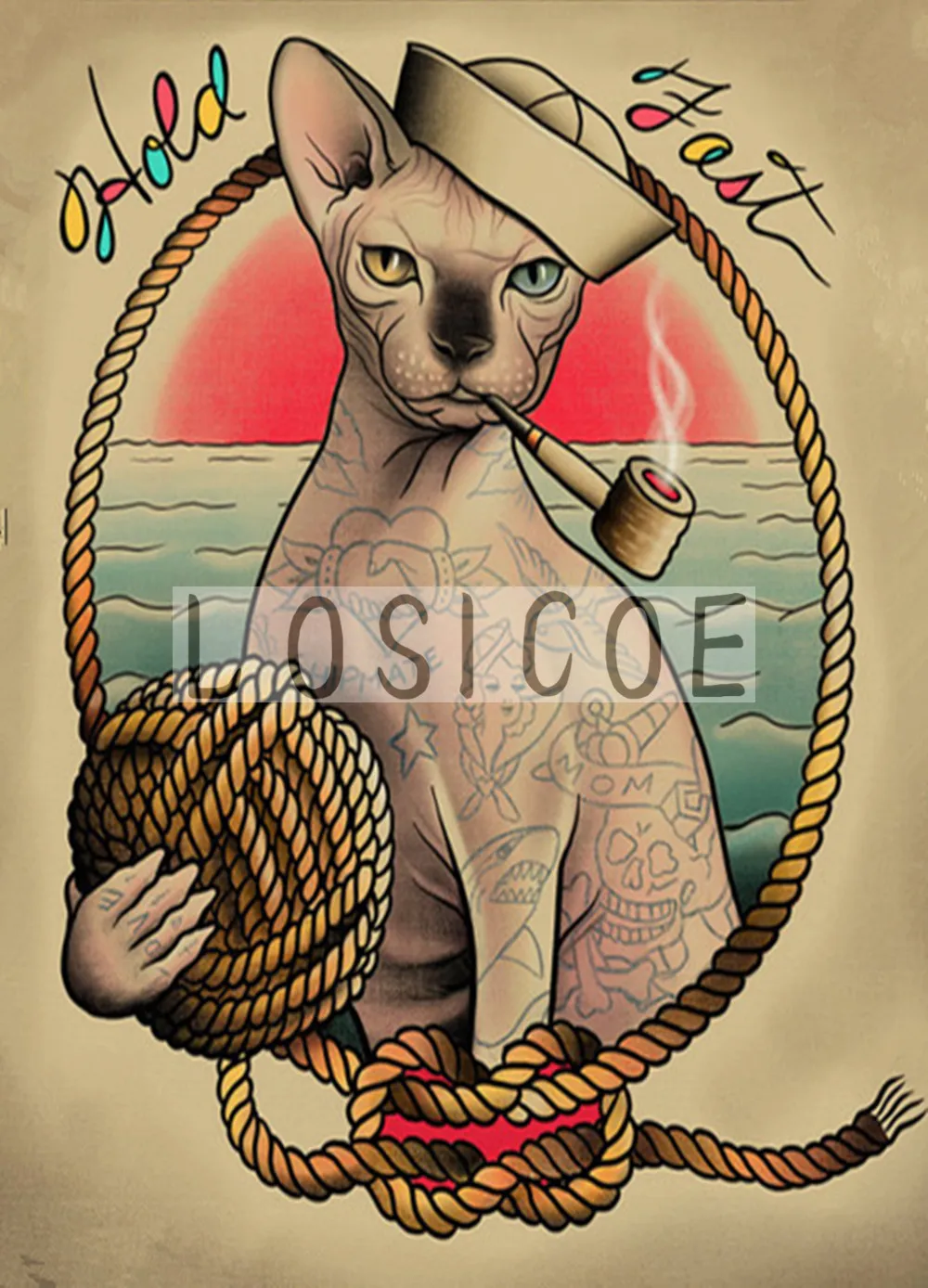 Креативные татуировки шаблон рукопись Винтаж крафт-бумага плакат настенные