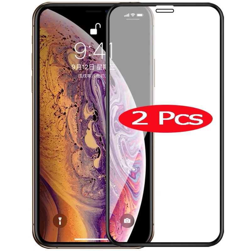 2 шт./лот полное покрытие закаленное стекло для iPhone XS Max XR X Защитное экрана на 11 PRO 6