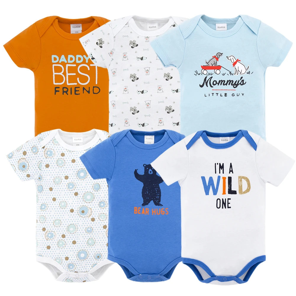 HY21042108 Honeyzone 6 шт. Детские боди из хлопка цельный короткий рукав Roupa De Bebes летний комплект одежды для маленьких мальчиков - Цвет: HY21042108