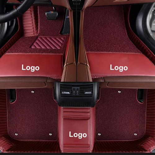 Автомобильные коврики для Volkswagen passat B3 B4 B5 B6 B7 B8 2000- пользовательские подушечки для ног автомобильное ковровое покрытие Стайлинг автомобиля - Название цвета: wine red