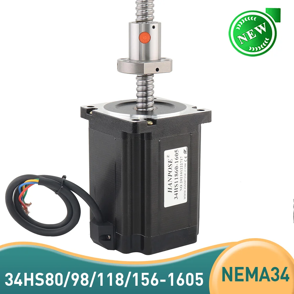 

34HS11860-SFU1605 ballscrew 6.0A torque 8N.M 100MM 200mm 300mm ballscrew NEMA34 stepper motor for 3D Printer CNC milling machine