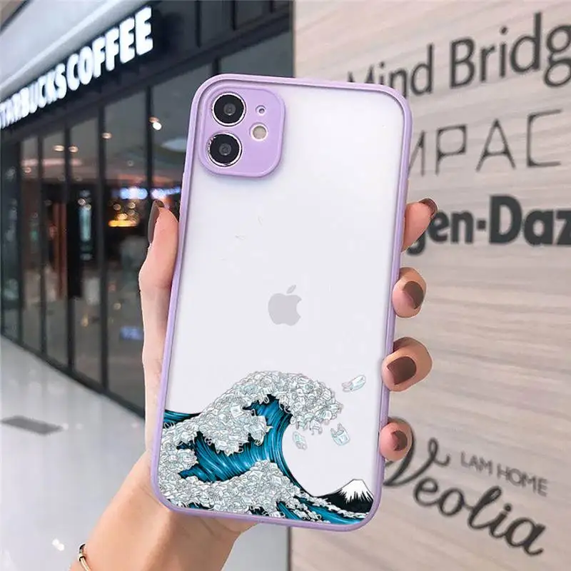 

The Big Wave of kanagawa Phone Cases Matte For iPhone 12 Mini 11 Pro XR XS Max 7 8 Plus X Hard PC Back Cover