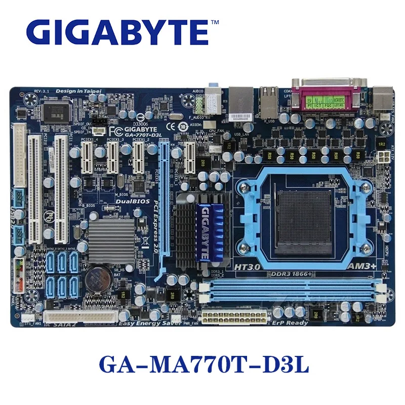 Разъем AM3 для AMD 770 Gigabyte GA MA770T D3L материнская плата DDR3 8GB десктопная системная ATX