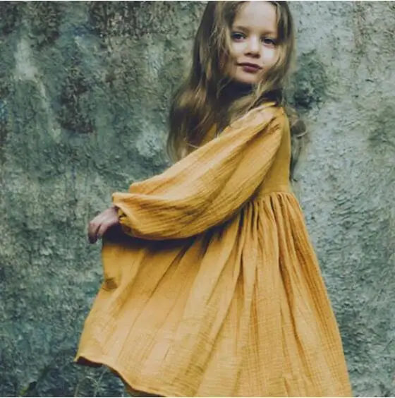 Yellow Новые Брендовые платья для маленьких девочек; коллекция года; летнее платье для девочек в японском и корейском стиле; детская одежда с оборками для девочек; повседневная одежда принцессы - Цвет: Yellow