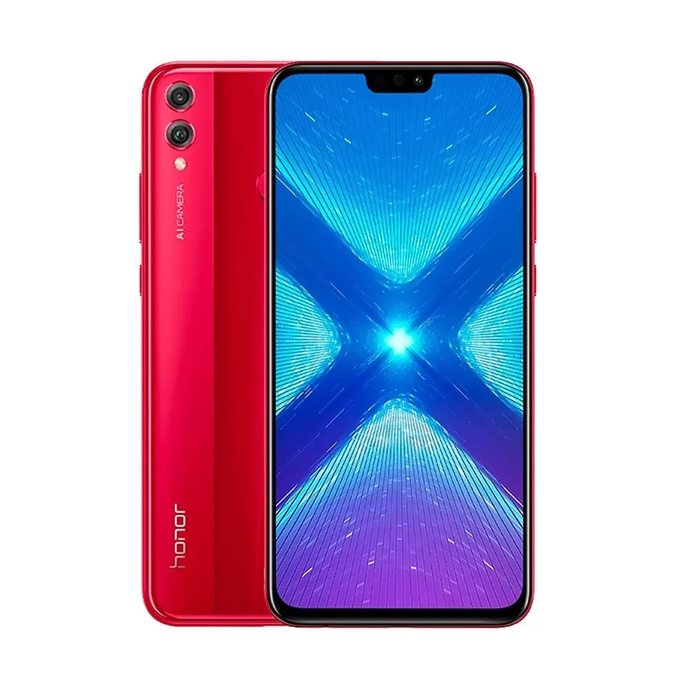 Красный Мобильный телефон Honor 8X с глобальной ПЗУ, экран 6,5 дюйма, аккумулятор 3750 мАч, двойная задняя камера 20 МП, многоязычный смартфон - Цвет: Красный
