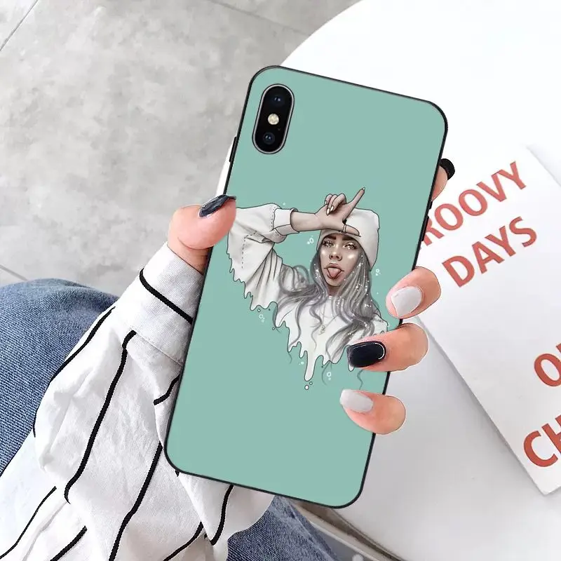 MaiYaCa Billie eilish Smart Cover черный мягкий чехол для телефона для Apple iPhone 8 7 6 6S Plus X XS MAX 5 5S SE XR 11 11pro max