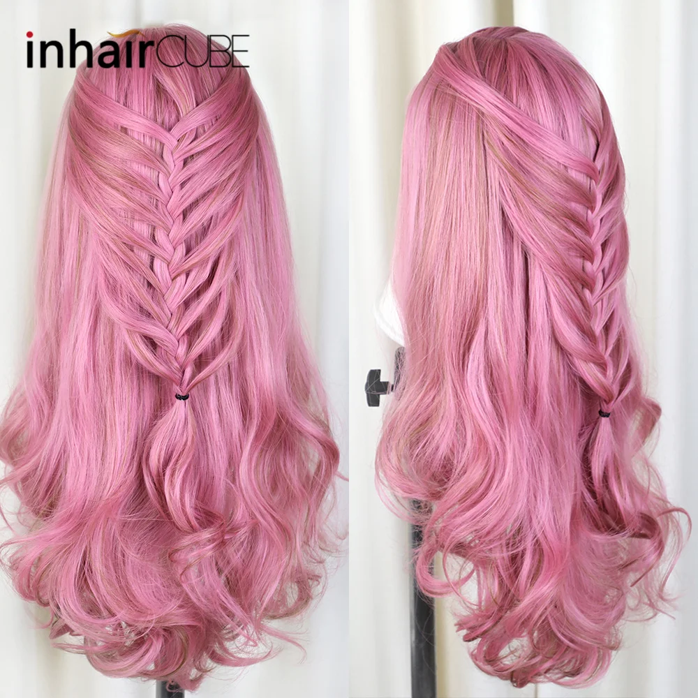Inhair куб длинные волнистые натуральные парики для косплея натуральные женские парики вечерние термостойкие синтетические парики