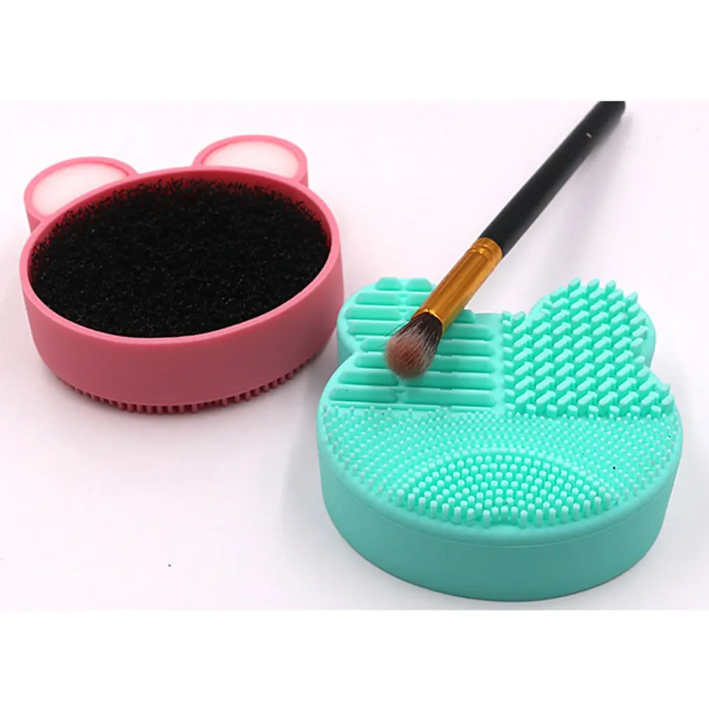 Симпатичный коврик для чистки кистей макияжа универсальный скребок