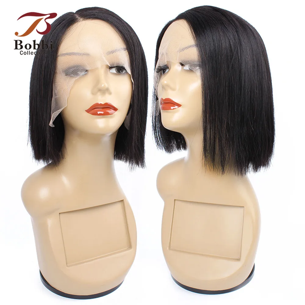 BOBBICOLLECTION парик из натуральных волос на лицевой стороне короткий Боб 150% плотность