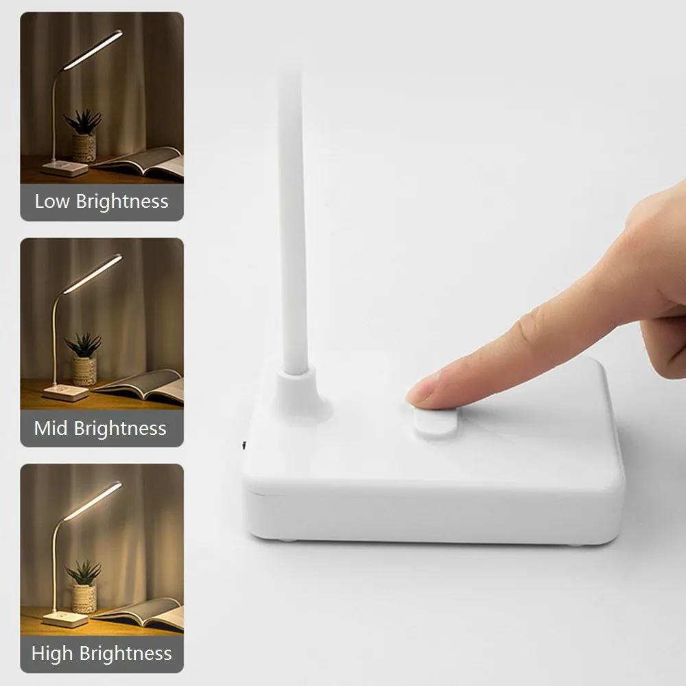 Офисная светодиодная Складная Настольная лампа с зарядкой от USB приглушаемый