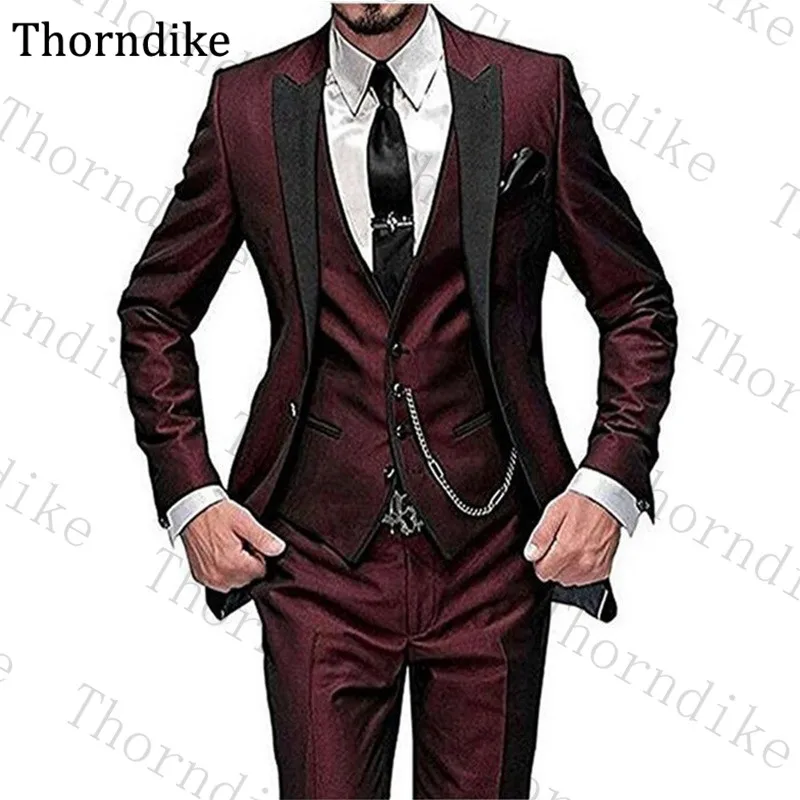 Thorndike итальянский красочный классический фиолетовый смокинг платье для жениха