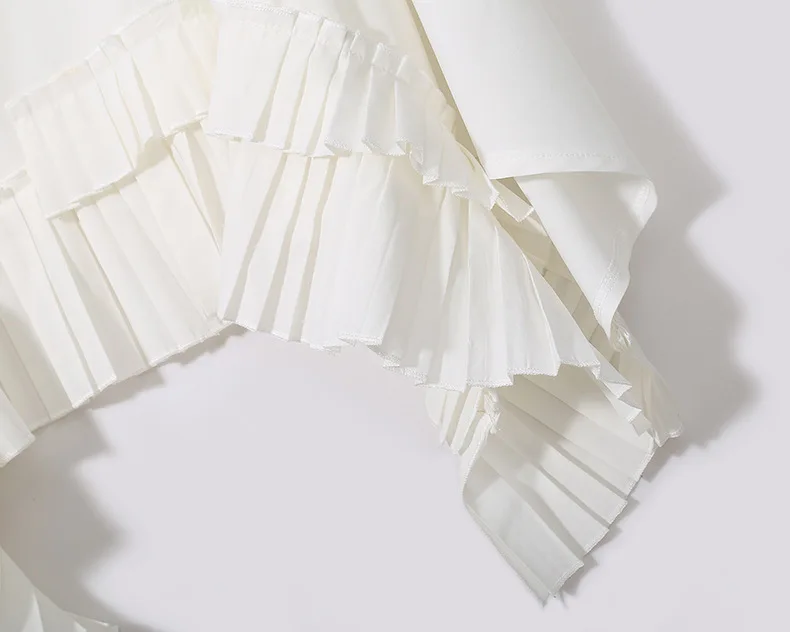 [EAM] 2021 Новинка Весна Лето круглый вырез без рукавов черный асимметричный подол