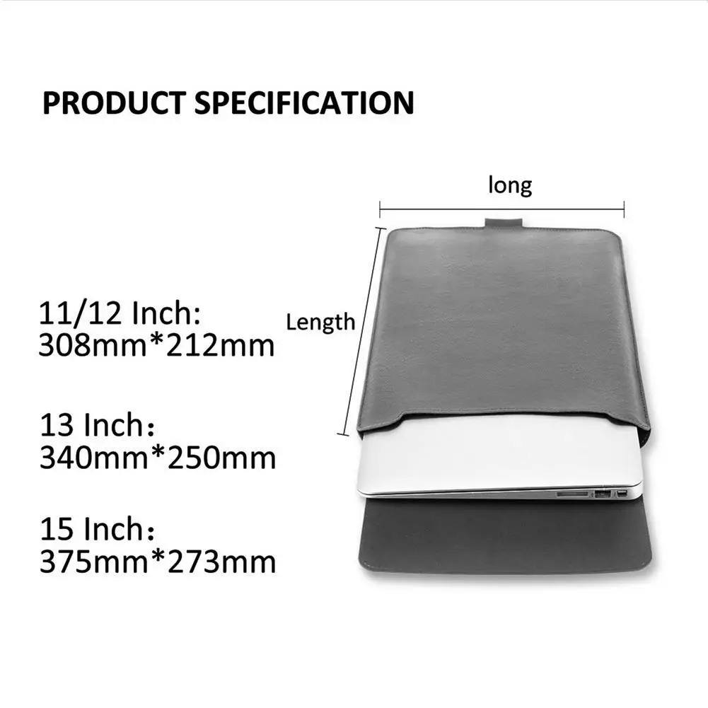 Чехол-подставка из мягкой искусственной кожи для ноутбука Macbook Air Pro 13 14 15 6 дюймов