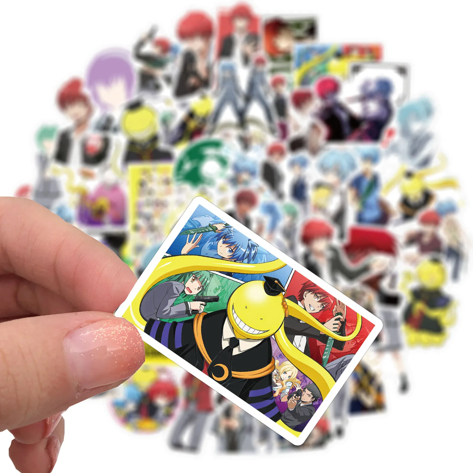 Наклейки на класс убийц Ansatsu Kyoushitsu Koro Sensei 10/50 шт. | Игрушки и хобби