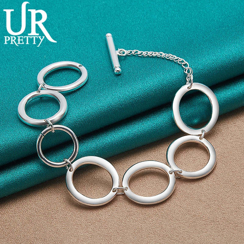 Браслет-цепочка URPRETTY из серебра 925 пробы для мужчин и женщин ювелирное украшение