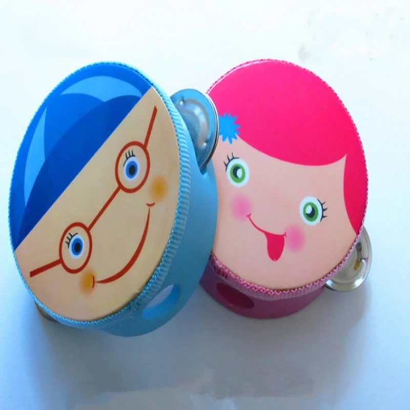 Новый мультфильм бубен ручной Фристайл Колокольчик музыкальный ударный