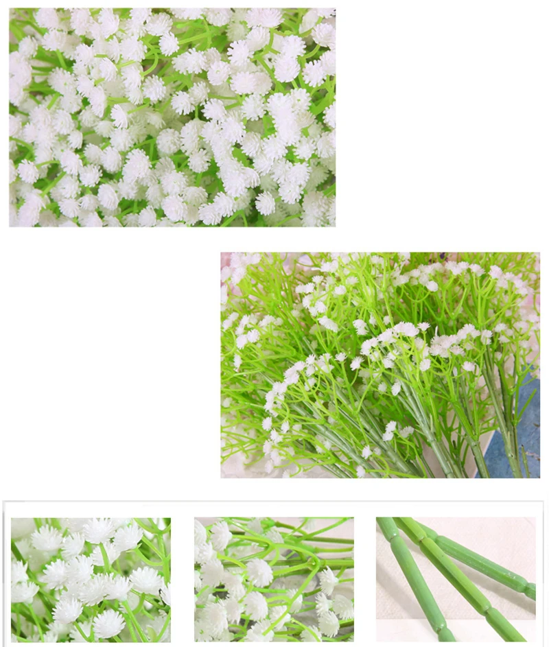 Erxiaobao поддельные семена растений(Гипсофила) Искусственные цветы babysbreat Gypsophila сушеные пластиковые цветы Крытый Свадебный дом украшение