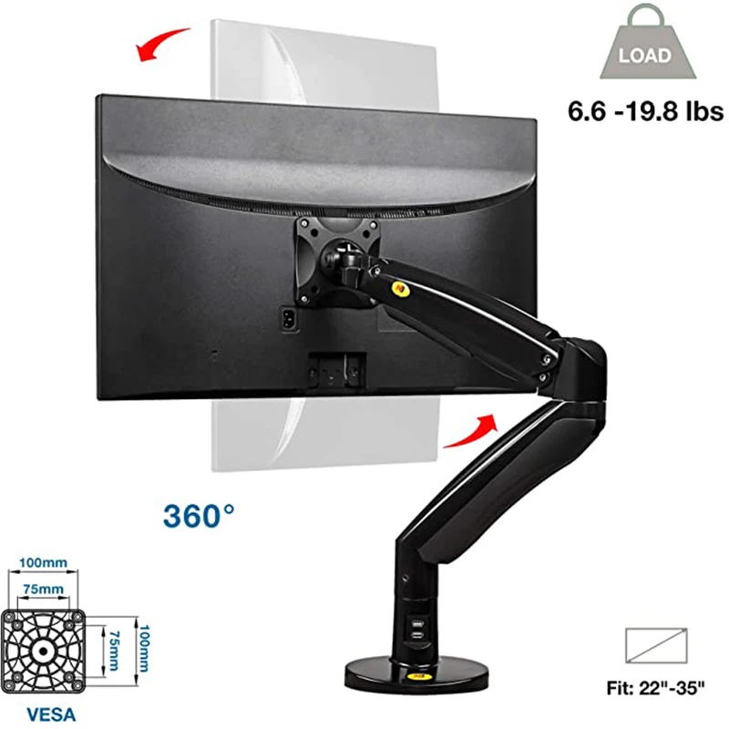 LVDIBAO NB F100 полнодвижущаяся газовая стойка крепление для монитора поддерживающая