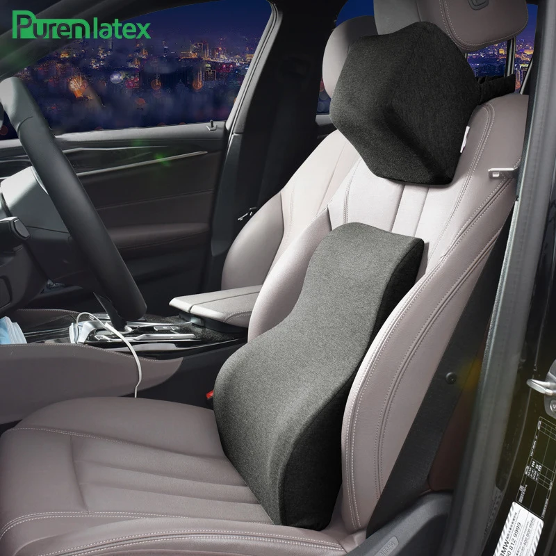 

Purenlatex Car Pillow Auto Seat Cushion Memory Foam Headrest Orthopedic Cushion Sciatica Back Pain Relief Coccyx Pressure Pad
