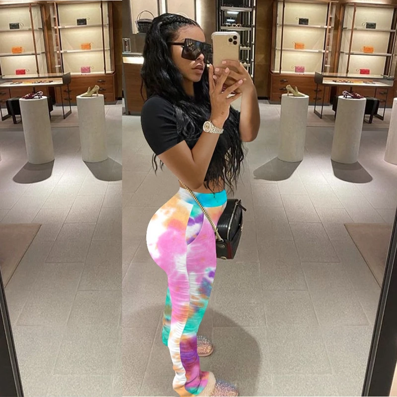 Штаны в складку спортивные брюки с завязкой женские плиссированные расклешенные