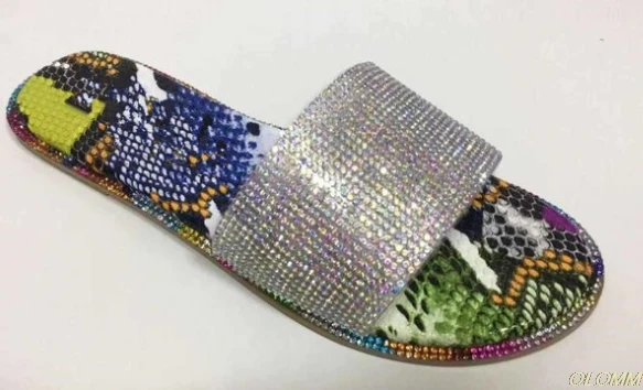 Г., Dimond/женские шлепанцы летние женские пляжные сандалии на плоской подошве с открытым носком без застежки женская обувь - Цвет: colorful