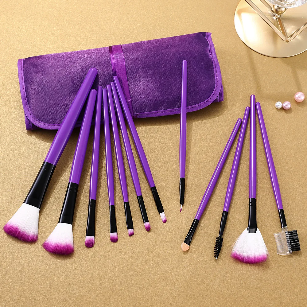 

12Pcs Makeup Brush Set Eyeshadow Blending Foundation Powder Eyebrow Blush Double Head Brush Beauty Make Up Kit Tool