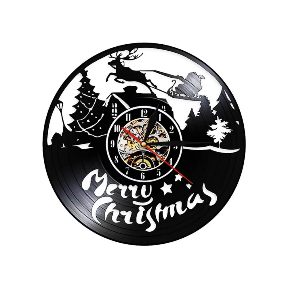 2 вида удобных настенных часов из ПВХ в рождественском стиле долговечные