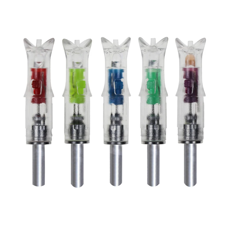 

Automatically lighted Nocks Tail for Crossbow fit 7.6mm Arrow Shaft 6pcs/pack Finger Turn Off