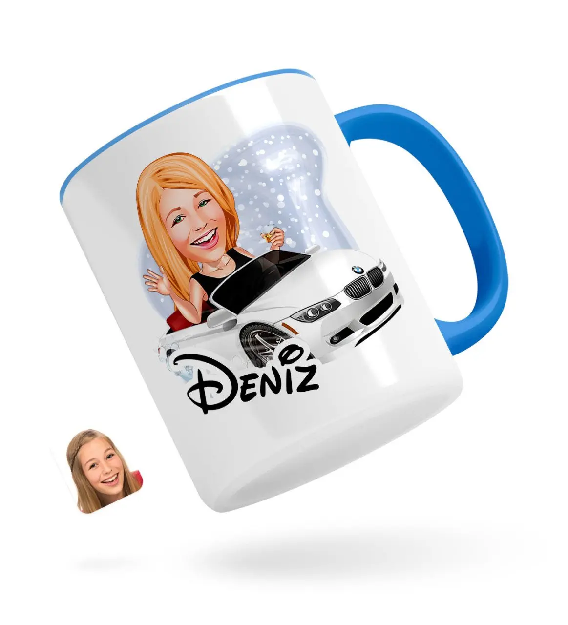 

Personalized Women 'S Boss Caricature Of Blue Mug Bardak-3