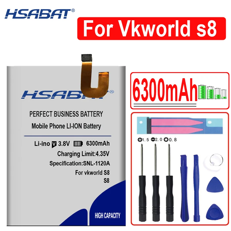 Аккумулятор высокой емкости HSABAT 6300 мАч для смартфона Vkworld S8 MTK6750T | Мобильные