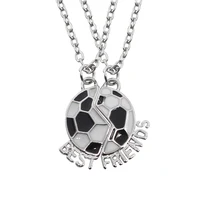 splicing necklace aesthetic football lovers vintage best friend womens neck chain black and white christmas gift small pendant