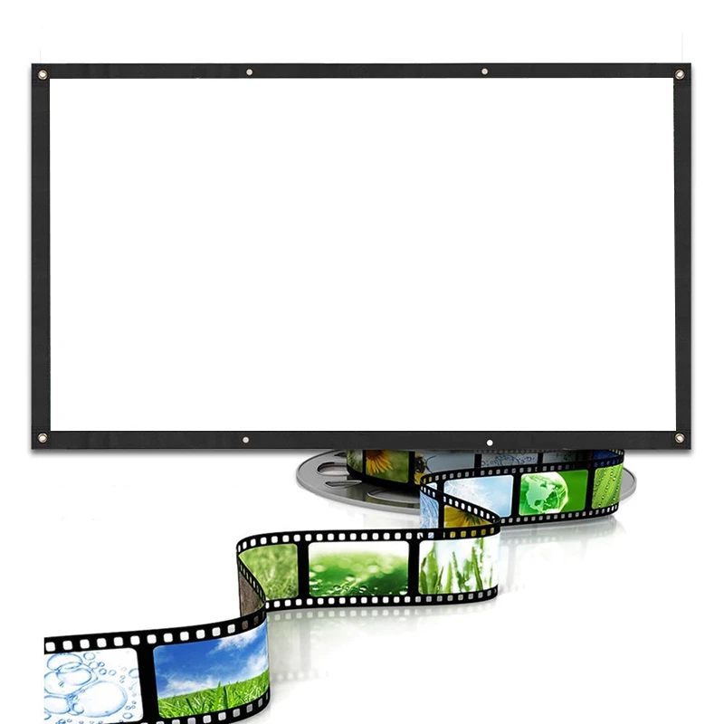 Portable Projection Screens 120 Inch 3D Hd Wall Mounted Translucent Screen Canvas 16:9 Led Projector Diy Home | Электроника