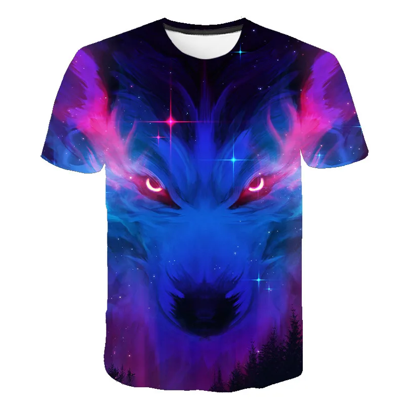 

Fashion Men's 3d T-shirt Wolf Pattern 3d Printing T-shirt Animal Print Cool And Fun T-shirt Men's Short Sleeve Top T-shirt