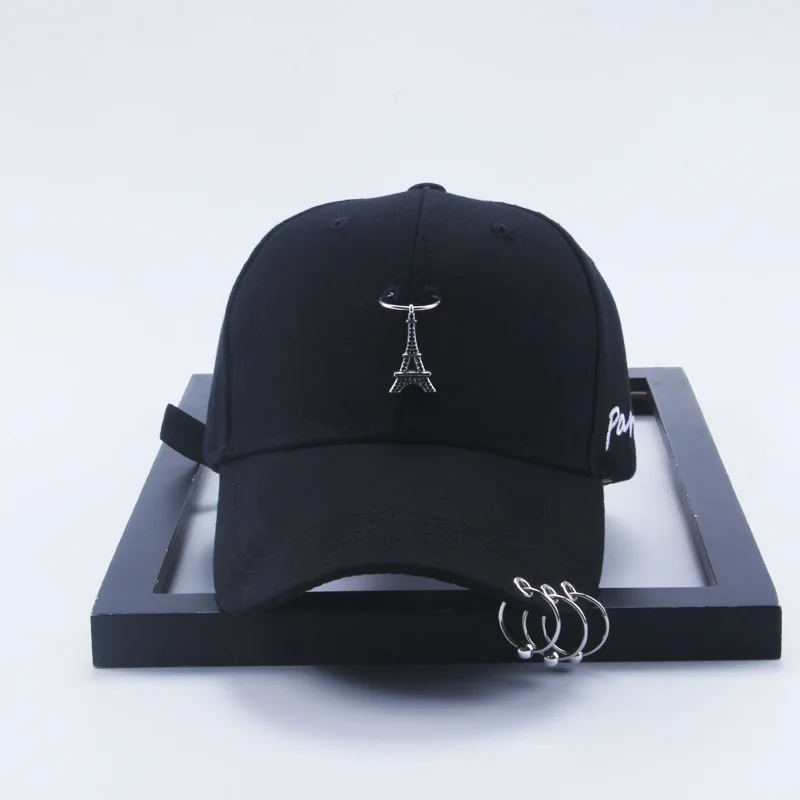 BBS083 бейсболки в стиле панк с металлической булавкой женские хип хоп Снэпбэк