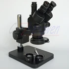 Черный микроскоп 7X-45X, 3,5x-90X, настольный стереомикроскоп с стойкой и зумом, многофокусный Тринокулярный Стерео микроскоп с 144 светодиодами