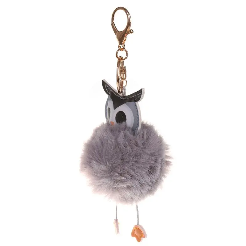 Новинка милый помпон пушистая сова брелок из искусственного кроличьего меха