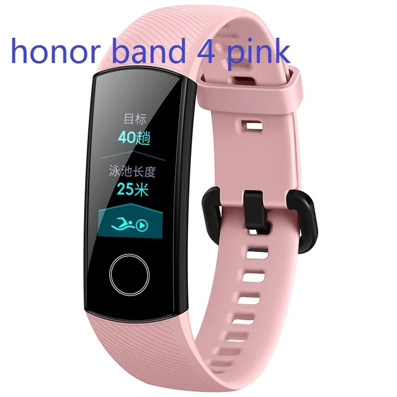 honor band 4 pink Huawei Honor Band 3 Honor band 4 смарт-браслет 5ATM водонепроницаемый для плавания фитнес-трекер умные часы пульсометр - Цвет: honor band 4 pink