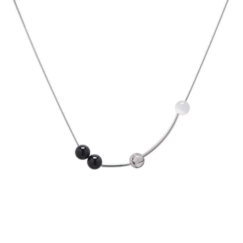 

POTCET Korea 2021 Fashion Trend New Women's Cat Eyeline Pendant Lock Bone Chain Geometric Trend Retro Jewelry Free Shipping