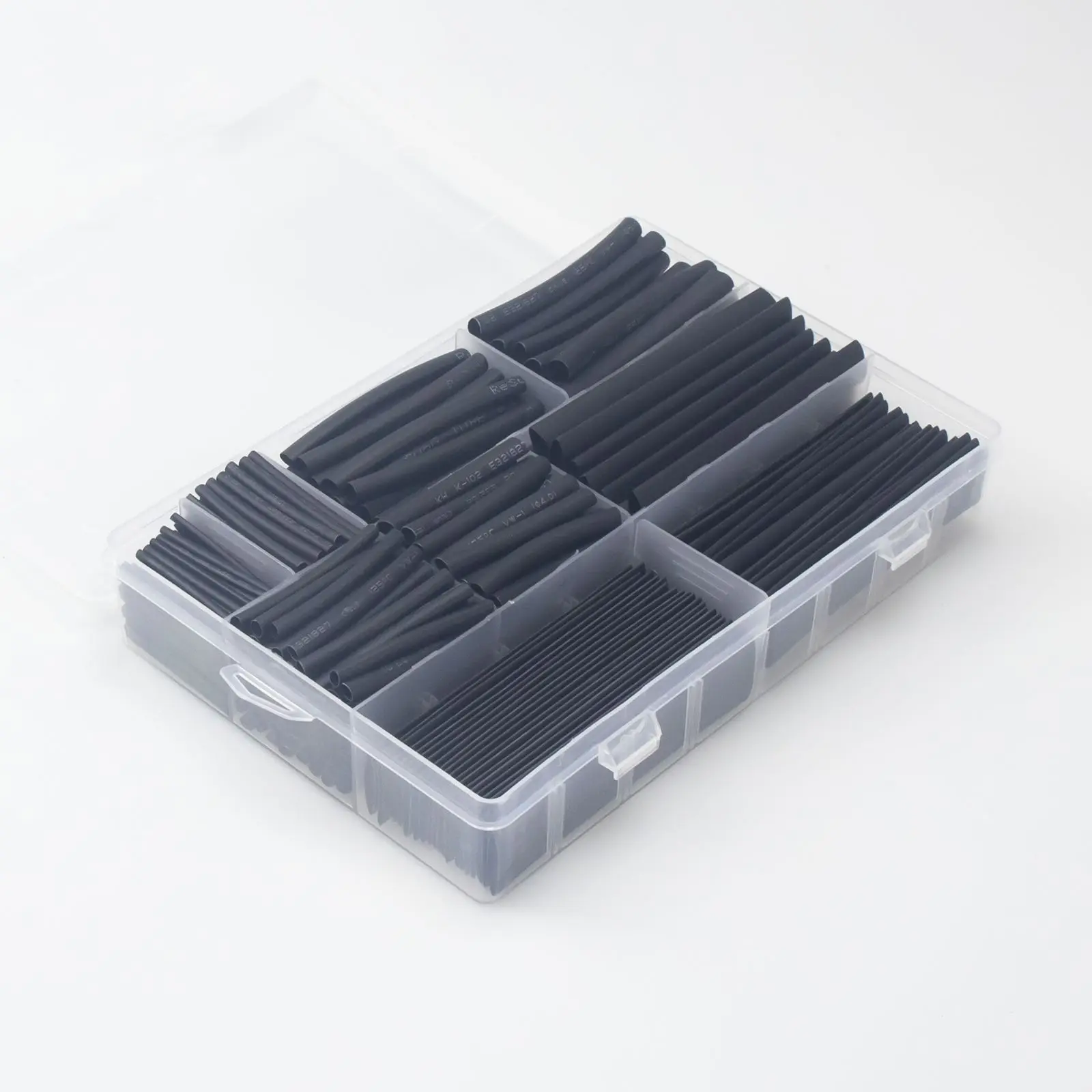 

385 pcs/set Black 9 Sizes Assorted 2:1 Flame-retardant Boxed Heat Shrink Tubing Kit MPa 600V