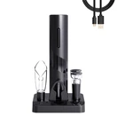 Электрическая открывалка для бутылок комплект автоматическая открывалка для бутылок с Фольга резак дома Барные аксессуары USB Перезаряжаемые Кухня открывалки для банок