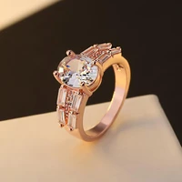 casual 14k rose square princess ring amethyst anillos de diamante bizuteria silver color s925 diamond ring for bague women ring