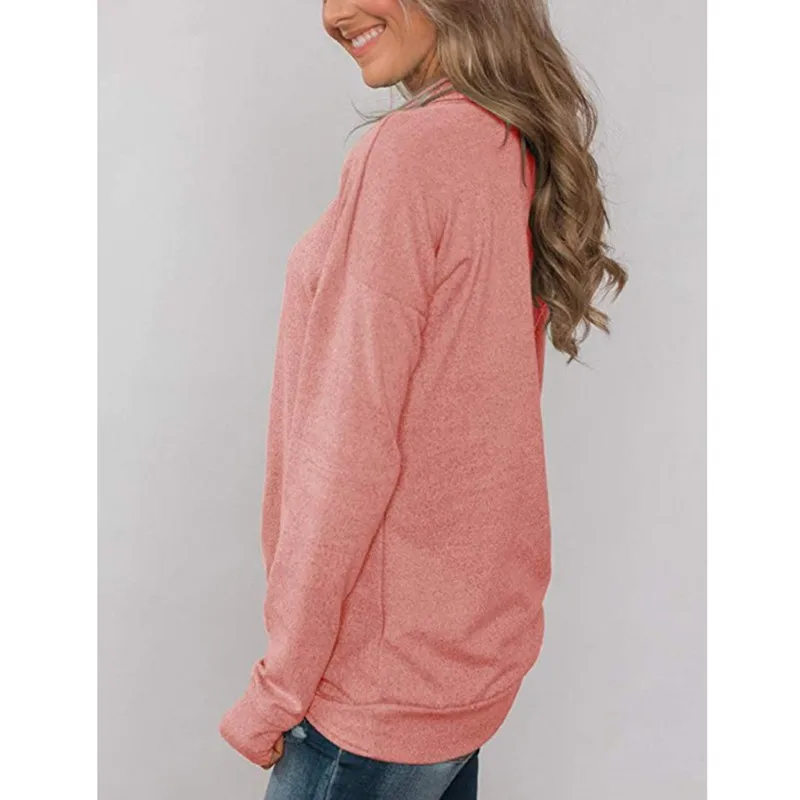 

Autumn Women T-shirt Casual Asymmetrical Collar Long Sleeve Solid Shirt Female Plus Size S-3XL Lady Clothing Fashion Slim Tops