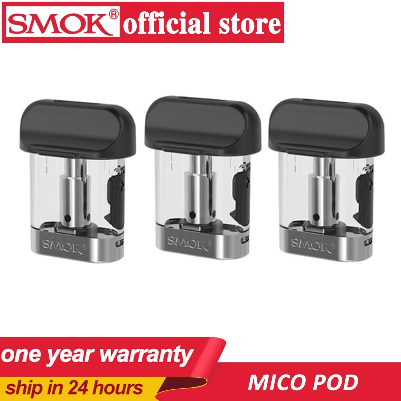 SMOK 3 шт./упак. SMOK Mico pod 1,7 мл емкость с 0.8ohm 1.0ohm 1.4ohm катушки сопротивления подходит для SMOK Mico Pod Комплект для электронной сигареты