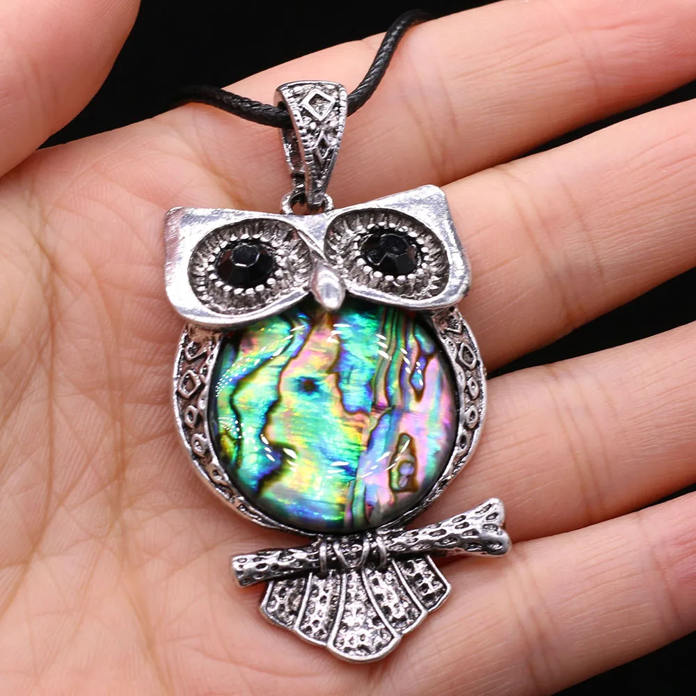 

Natural Shell Necklace Pendant Owl Shape 30x55mm for DIY Jewelry Making Necklace Bracelet Home Decoration Gift