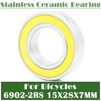6902 2rs stainless bearing 15287 mm 1 pc abec 5 6902 rs bicycle hub front rear hubs wheel 15 28 7 ceramic balls bearings