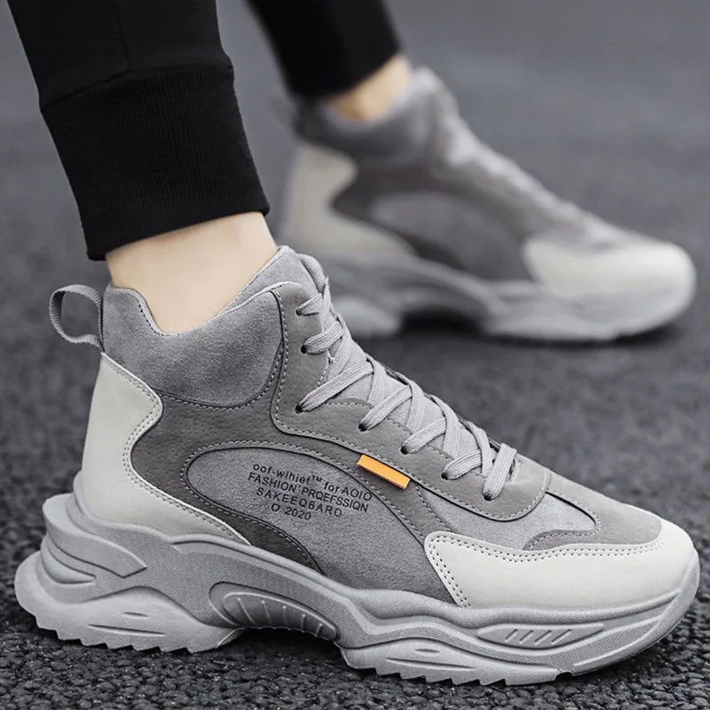 

2021 New Men Boots Fashion Warm Shoes For Men Lightweight Breathable Ankle Boots Men Outdoor Hiking Male Sneakers Casual Shoes