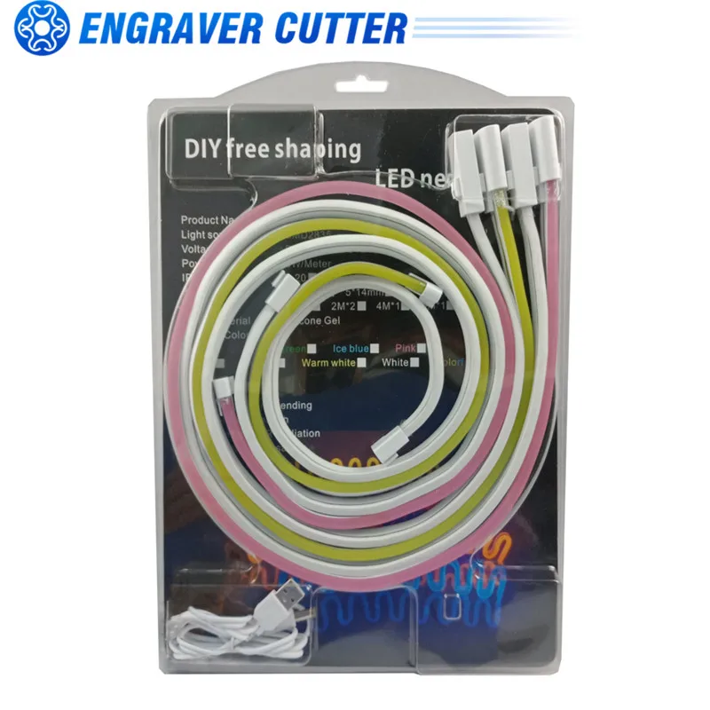 

LED Flexible Neon Light Set 4*3.28", 12VDC, 0.4" Cut, 0.2" x 0.47" DC Head