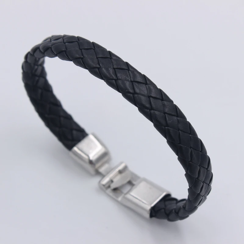 Cheap Hot Fashion Trendy Black Braid Bracelets Leather Jewelry Woven Soft Comfortable Vintage Men Women Bohemia Wholesale Gift