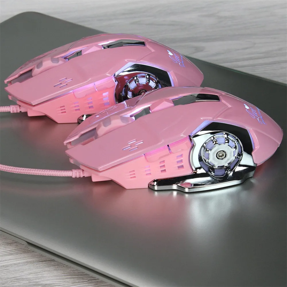 Raton яркая Проводная игровая мышь для девочек, механическая геймерская мышь, 3200 dpi для PUBG USB компьютерная мышь, геймерские мыши, трекбол 090228