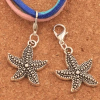 20pcs fat dots starfish sea star heart floating lobster clasps for glass living memory locket c090 19x36 5mm zinc alloy